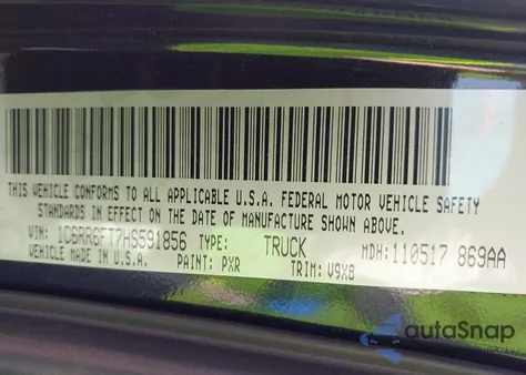 2017 Ram 1500 St из США, поврежденный, VIN 1C6RR6FT7HS591856